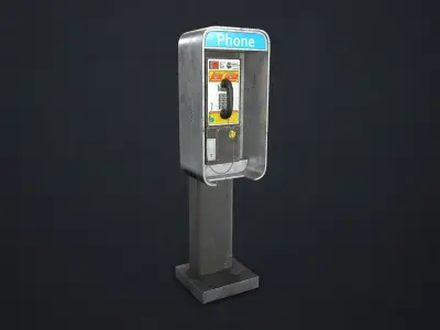 Phone Booth Low-poly 3D model