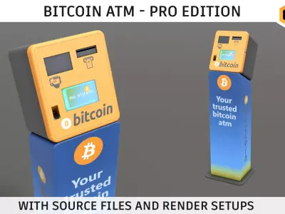 Bitcoin ATM - PRO Edition Low-poly 3D model