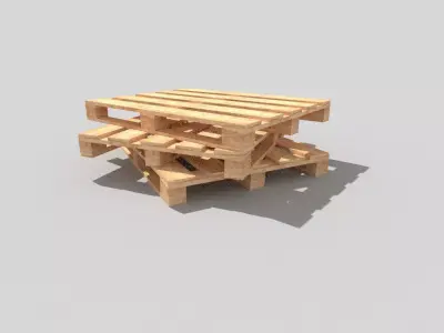 Wooden Pallet Low-poly 3D model