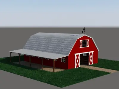 American style barn 3D model