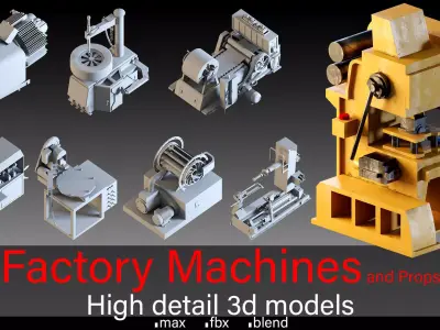 Factory Machines and Props- Industrial 3D Models Collection 3D model