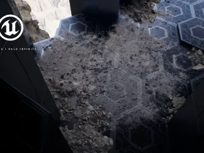 Halo infinite - Hexagon asset game Low-poly 3D model