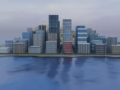 Huge city Free low-poly 3D model
