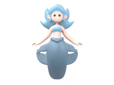 Mermaid Character v1 001 Low-poly 3D model