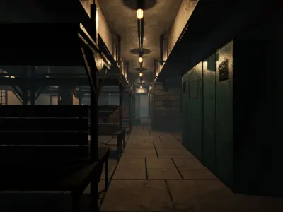 Modular Abandoned Shelter for Unity Low-poly 3D model