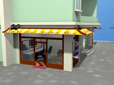 motel building Low-poly 3D model