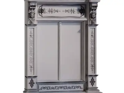 Classic Window Frame set 932 Low-poly 3D model