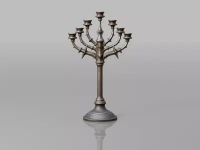 Candle Holder Ritual Low-poly 3D model