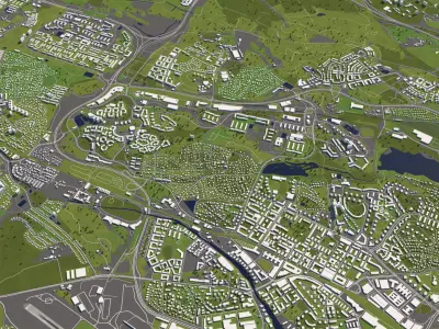 Stockholm Sweden 50x50km 3D City Map 3D model