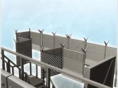 Set of concrete block fence and barrier for fortified position 2 3D print model
