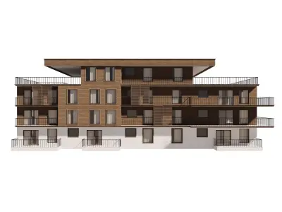 Apartment Exterior Residential Building Low-poly 3D model