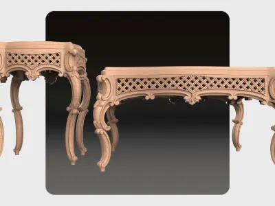 Carved tea table for CNC 02 3D model