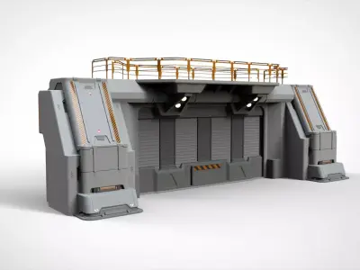 sci fi door 4 3D model