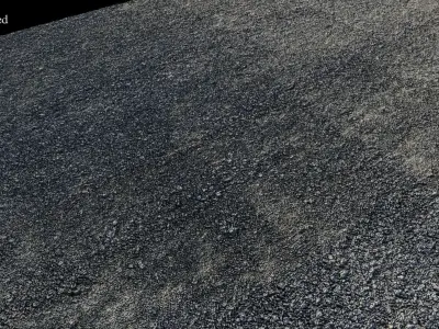Tileable Gravel Driveway Low-poly 3D model