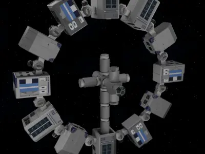 Interstellar Spaceship 3D Model High Quality Sci-Fi Spaceship Low-poly 3D model