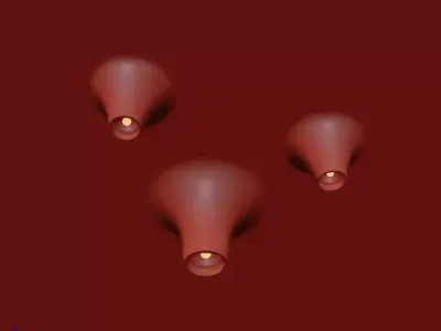 Minimalist Conical Ceiling Light Set 3D model