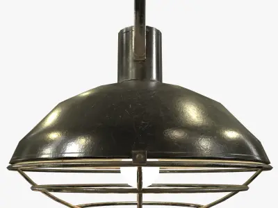 Industrial Overhead Light Fixture Game Ready PBR Textures Low-poly 3D model