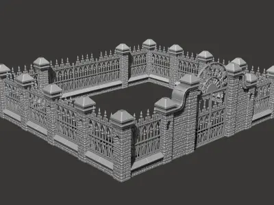 Cementery gates - Dioramas-Wargames-Scenography 3D print model