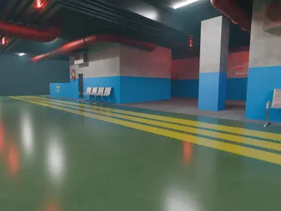 Basement Area - Low Poly - Game Ready - PBR