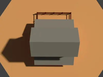 Low Poly Cartoony Granary Low-poly 3D model