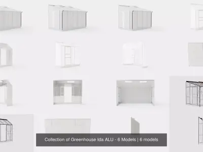 Collection of Greenhouse Ida ALU - 6 Models 3D Model Pack