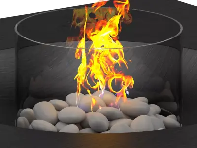 Table Gas Fireplace 2 3D model