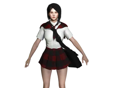 AAA 3D ASIAN SCHOOL GIRL - REALISTIC GAME READY CHARACTER