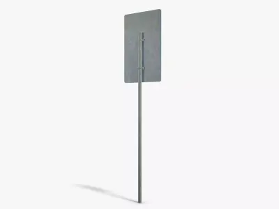 Police Info Sign Low-poly 3D model