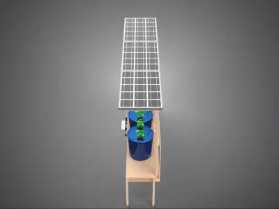 SOLAR PANEL IOT IRRIGATION DUTCH BUCKET SYSTEM HYDROPONIC PLANT 3D model