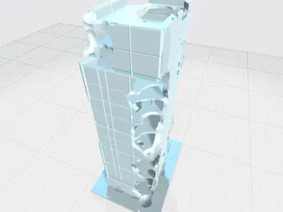 -MHB05C-E- Mecha Sci-Fi Tower aftermath Model Scene Customizable 3D print model