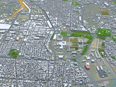 Mysore Karnataka India 25km AI Low-poly 3D model