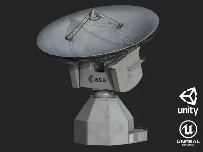 Deep Space Research Antenna Low-poly 3D model