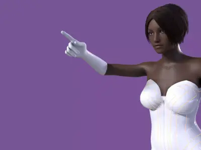 Sci Fi Girl Low-poly 3D model