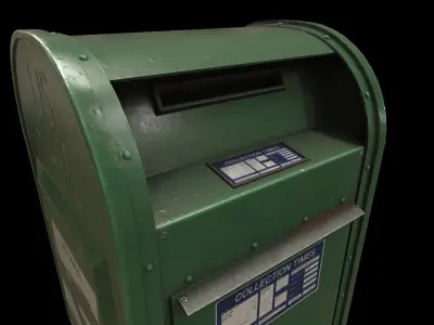 Realistic US Post Box Low-poly 3D model