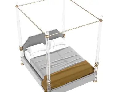 Charles Hollis Jones Bob Hope King-Size Bed in Lucite    3D model