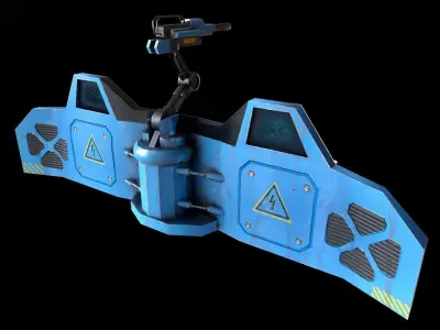 Scifi Barrier  Low-poly 3D model