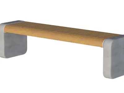 City bench 06 Low-poly 3D model