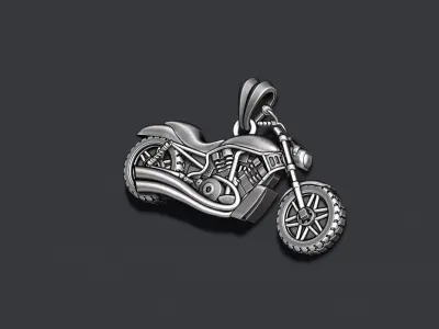 Motorcycle pendant basrelief 3D print model