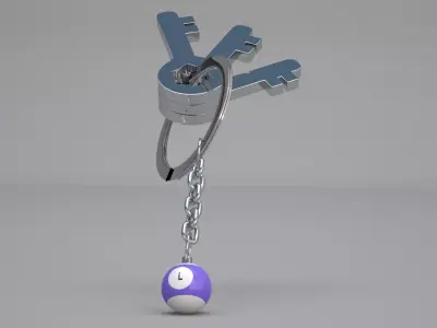 L Snooker Ball with Keychain 3D model