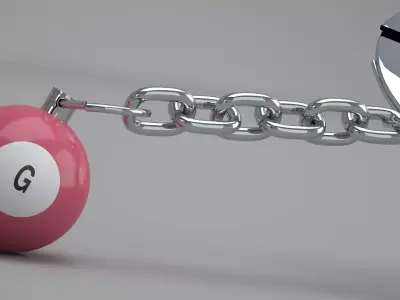 G Snooker Ball with Keychain 3D model