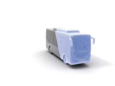 Gray Urban Bus model pack Low-poly 3D model