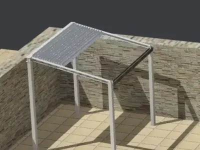 a metallic moving pergola 3D model