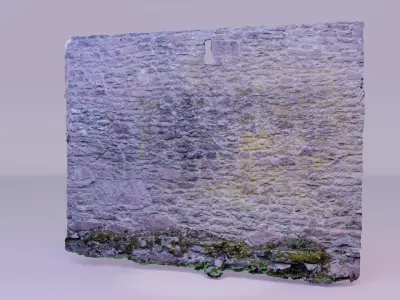 Castle stone old wall high-poly 3D model