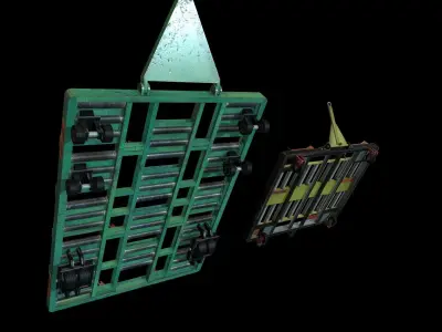 Airport Cargo pallet dolly Low-poly 3D model