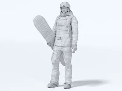  Male Snowboarder Animated HQ Standard License 