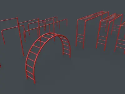 PBR Outdoor Playground Monkey Bars A Low-poly 3D model