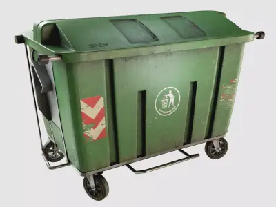 Urban Garbage Dumpster Low-poly 3D model