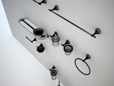 Classic Bathroom Accessories Set 3D model