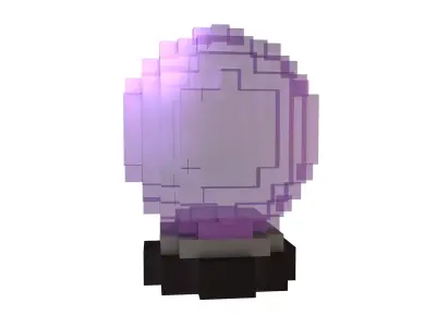 Voxel Crystal Ball V1 003 Low-poly 3D model