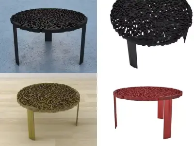 T-Table four different colored tables 3D model
